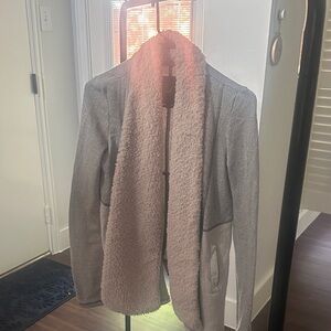 Jack by BB Dakota Gray Jacket with Cream  Faux Sherpa Lining